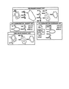Gasket Sets/Overhaul Kit Diagram and Parts List for 110400-110499 0200-0201-0203 Briggs and Stratton Engine